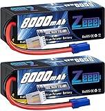 【Prestazioni elevate】 - La batteria Zeee 4S Lipo da 8000 mAh con custodia rigida con velocità di scarica di 100C ti offre prestazioni super elevate e una durata estremamente lunga per le tue auto RC.