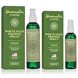 White Sage Smudge Spray for Spiritual Cleansing & Aura Protection, Sage Spray for Cleansing Negative Energy & Protection, Home & Meditation, Clear Quartz Reiki Treated Aromatherapy Room Spray 4 + 8
