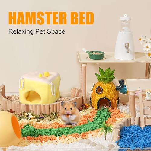 Cama cálida para hámster con diseño de hamaca de casa de hábitat 8