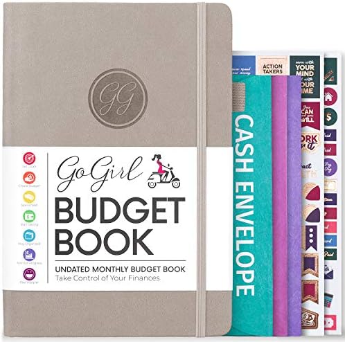 GoGirl Budget Book  Colorful Monthly Financial Planner Organizer. Budget Planner & Expense Tracker to Reach Financial Goals, Lasts 1 Year, Undated, Bonus 3 Cash Envelopes, A5 Hardcover  Rose Gold