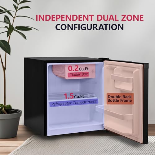 Icyglee 1.7 Cu.Ft Mini Fridge with Freezer, Single Reversible Door Compact Refrigerator, Adjustable Thermostat&Energy Saving Mini Fridge for Bedroom, Dorm, Office, Low Noise, Black on Fridge.com