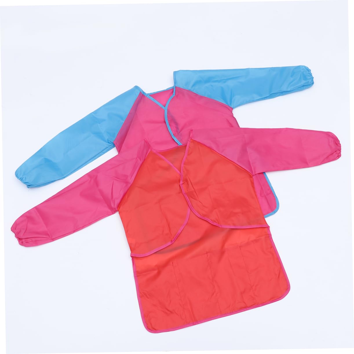 TOPBATHY 6pièces Tablier Pour Garçon Fille Étanche à Manches Longues Rose Et Rouge Pour Activités Et Bricolage à