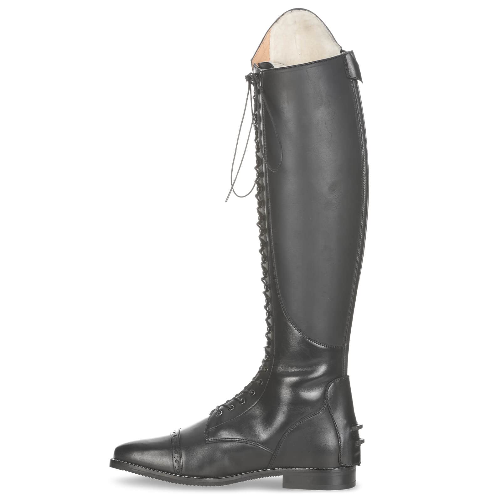 Busse LAVAL Pure Wool - Botas de equitación de invierno con cordones, color negro
