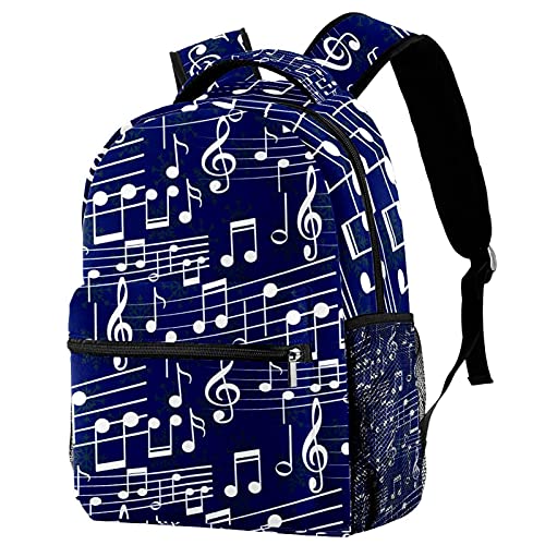 Sac à dos de voyage bleu roi motif notes de musique Leisure Campus avec porte-bouteille Medium