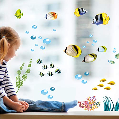 Kinderkamer muurstickers - Dolfijn/haai/vissen GROOT