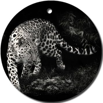 Amazon 雪のヒョウ柄オーナメント 丸い磁器 面白いクリスマス プレゼントに最適 インテリア オンライン通販