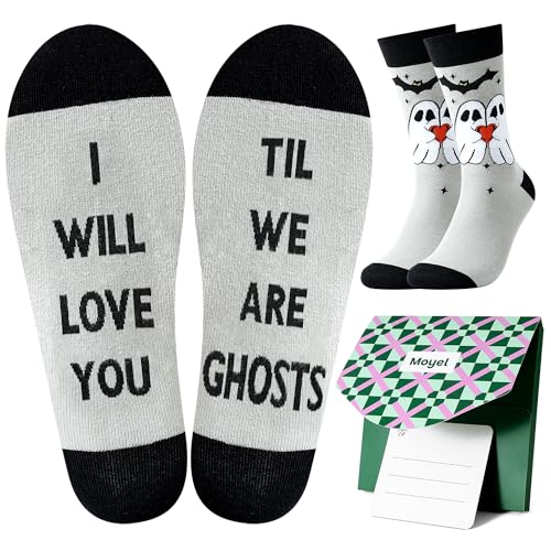 Moyel Ghost Halloween Socks for Men Spooky Gifts for Adults