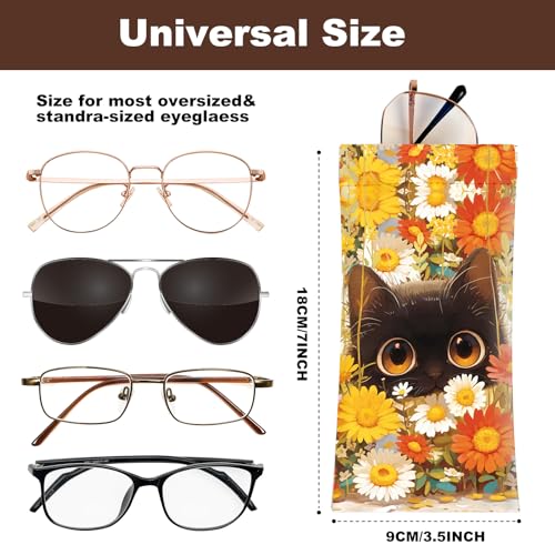 Image of Anikathy 2Pcs Sunglass Eyeglass Glasses Case Soft PU Leather with Cleaning Cloth Portable Glasses Pouch Bag for Men Women