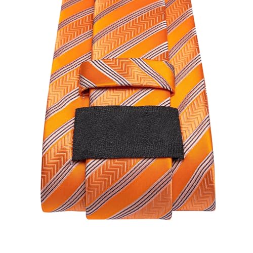 Image of Dubulle Silk Ties Set for Men Formal Paisley Striped Necktie Pocket Square Cufflinks 3PCS Sets Wedding Business Party