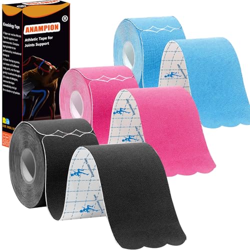 Kinesiology Tape Precut Strips Pro Athletic (3 Rolls,60 Strips) Original Cotton Waterproof Breathable Latex Free Tape for Muscle Pain Relief and Joint Support Elastic Sports Activities Tapes (Mix)