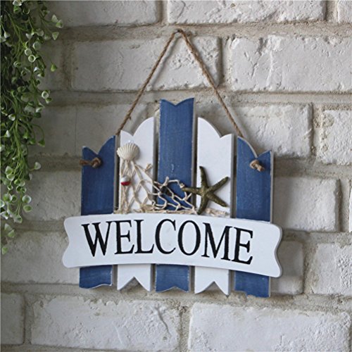 WINOMO Wooden Hanging Wall Decor Mediterranean Style Nautical Beach Theme Cafe Decoration - Image 3