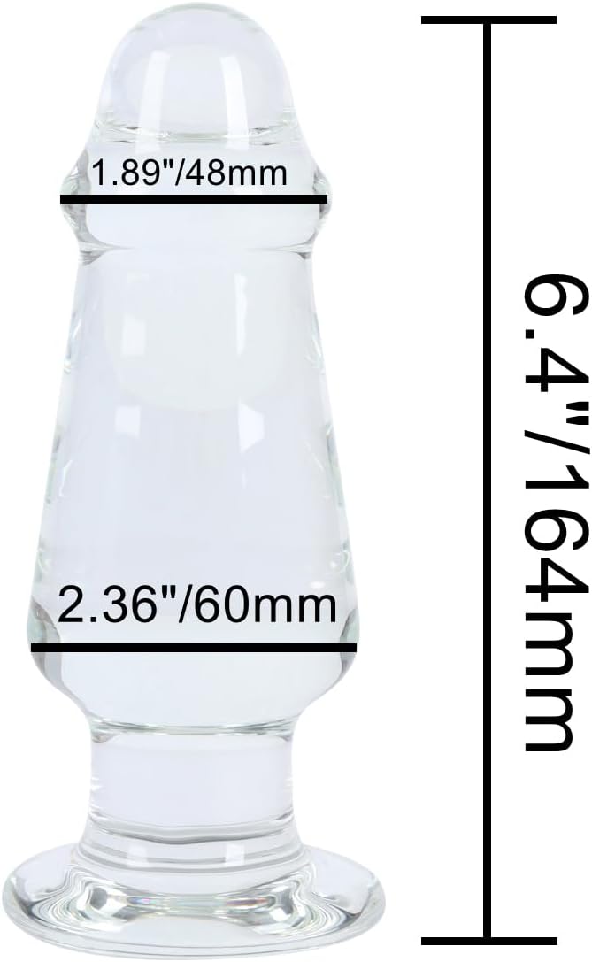 6.4" Large Glass Anal Dildo Big Crystal Butt Plug Anal Trainer Butt Expander Toy for Advanced Women Men