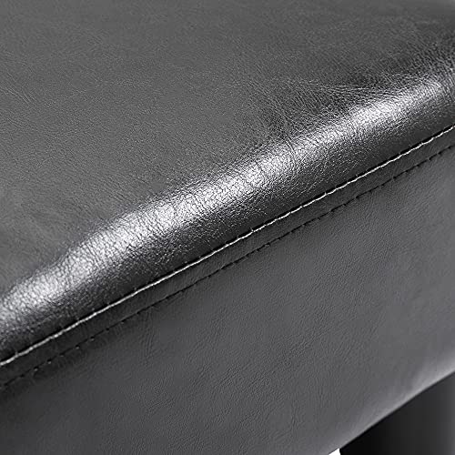 Homcom Modern Faux Leather Upholstered Rectangular Ottoman Footrest With Padded Foam Seat And Plastic Legs, Bright Black #TOP7