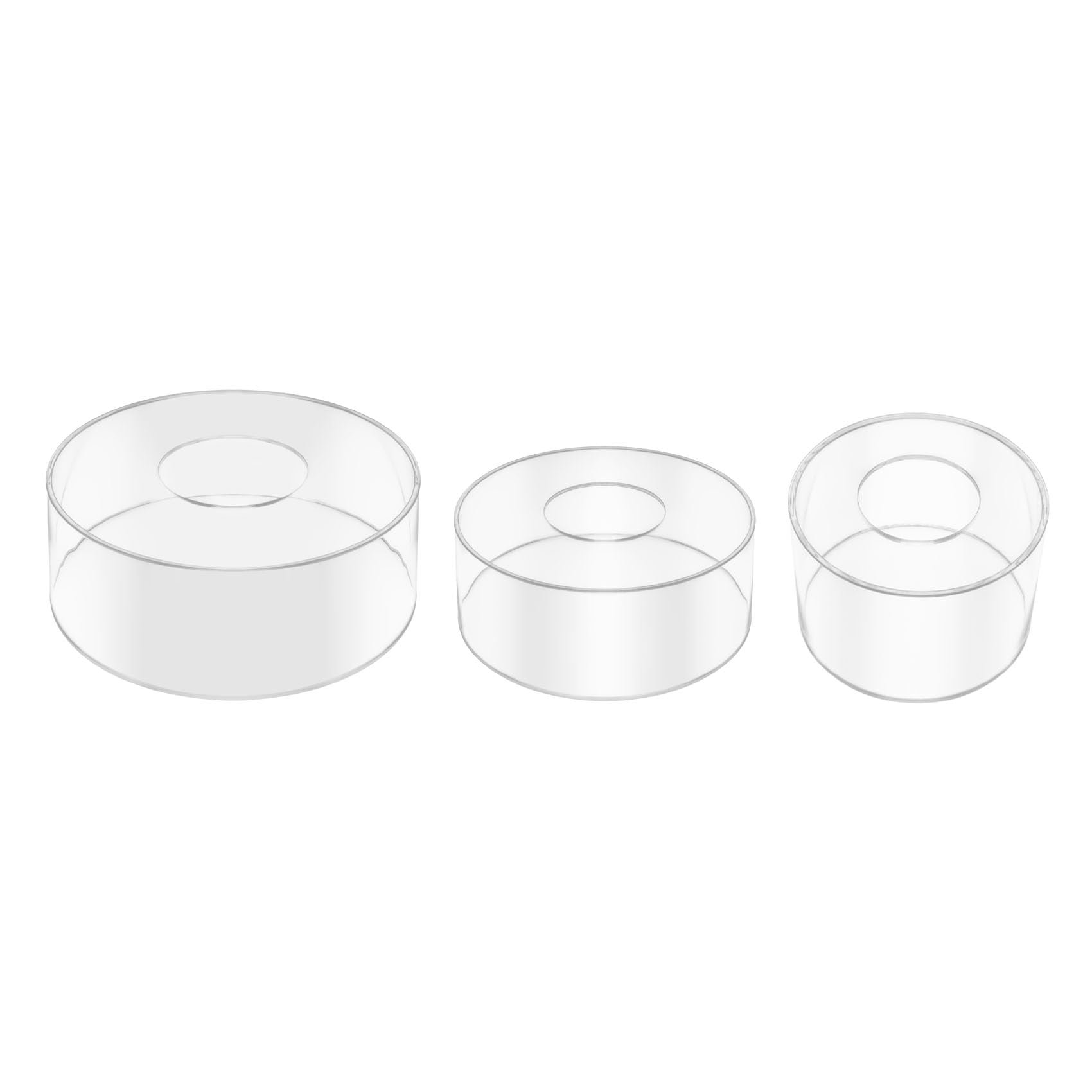 Acryl füllbar Kuchen Stand Runde Zylinder Display Riser Display Box Mittelstück Kuchen- und Dessertständer Clear Acrylic Cake Stand für Hochzeit Geburtstag Party mit LED-Lichtstreifen (6+8+10inch)