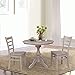 International Concepts 36" Round Extension Dining Table With 2 Emily Chairs, Washed Gray Taupe
