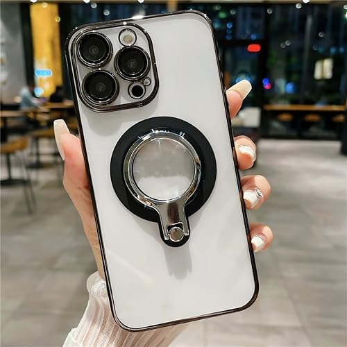 Étui transparent iPhone 13 ENILSA haut de gamme avec protection d'objectif et anneau