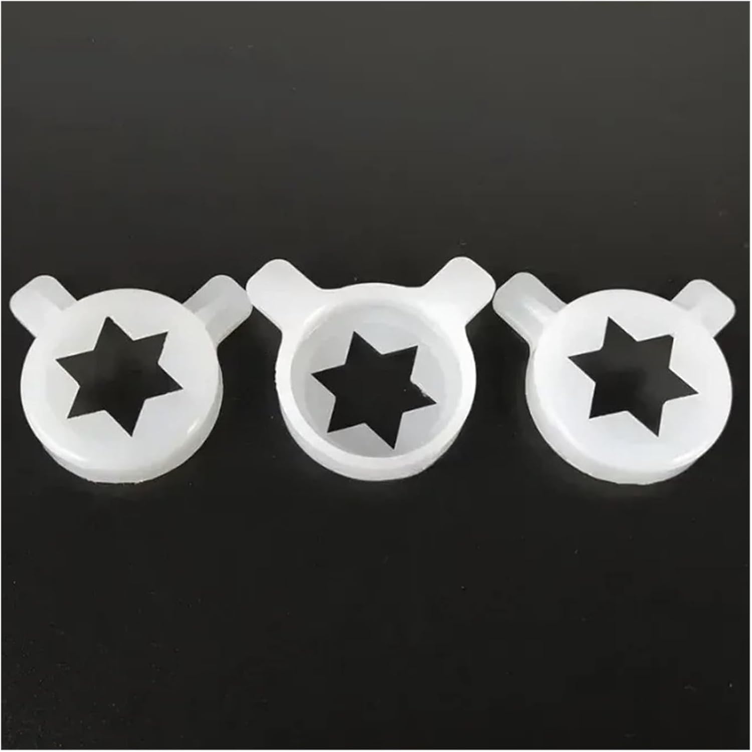 Hexagram Modelling Caps Spare Parts for Soft Ice Cream Machine Plastic Nozzle Lids Accessories 29mm Inner Diameter 3pcs