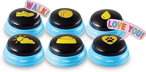 Miniatura 9 de Hunger For Words Talking Pet Essential Words - Juego de 6 botones de voz pregrabados para perros, botones de comunicación para perros