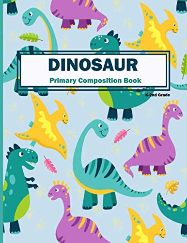 Dinosaur Primary Composition Book K-2nd Grade: Writing paper for kids kindergarten a blank lined paper notebook for kindergarten writing, 100 pages Large (8.5x11)