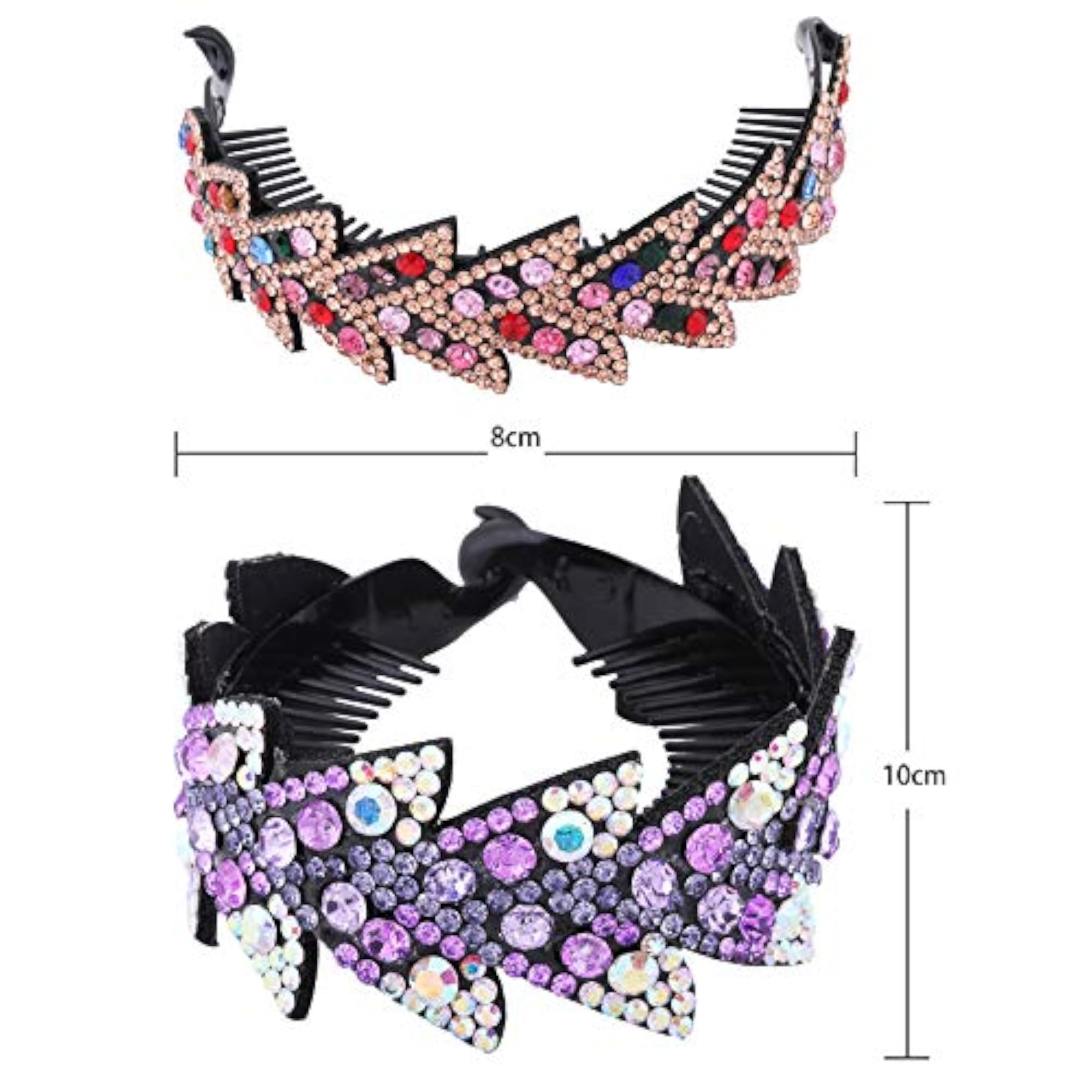 Women's Rhinestone Resin Hair Clip 5-Pack, Colourful Bun Holders