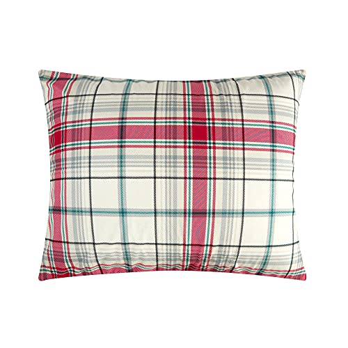 Casa Cozy Flannel Reverse To Super Soft Sherpa 3 Piece Soft Comforter Set, Full/Queen, Red And Green Plaid #TOP2