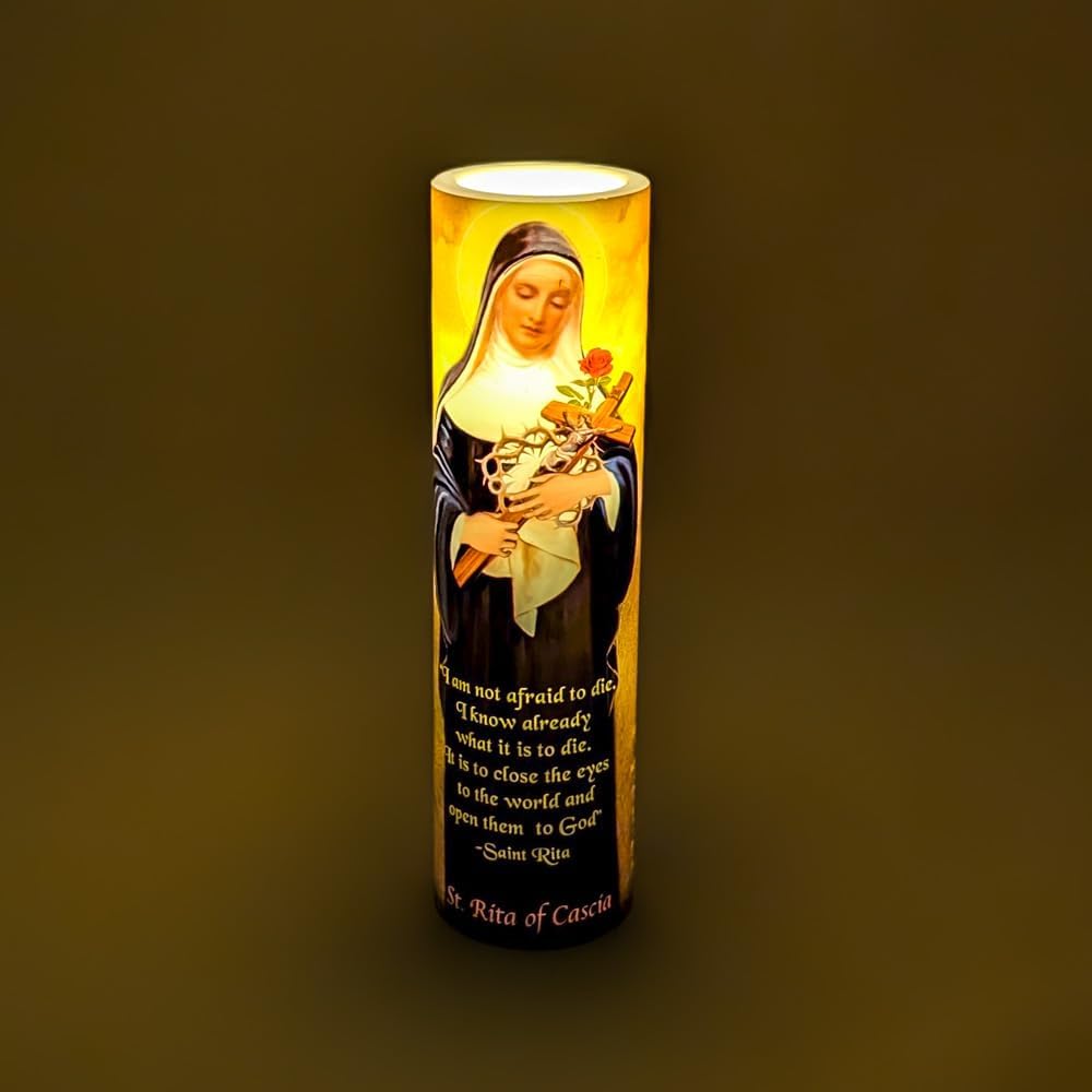 Saint Rita of Casci, LED Flameless Devotional Prayer Candle