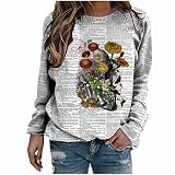 RKaixuni Hauts habillés à manches longues pour femme - Pour l'hiver et l'automne - Motif journal - Pour adolescentes, Vert, XXL