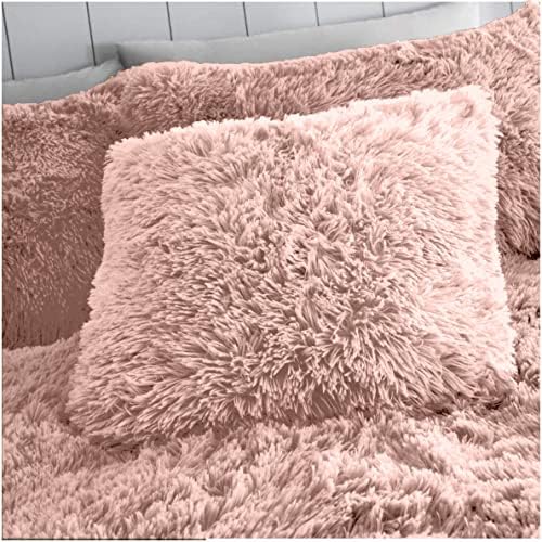 GC GAVENO CAVAILIA Teddy Fleece Duvet Cover Double, Cuddle Fluffy Bedding Set, 3Pcs Thermal Warm Quilt Covers, Purple