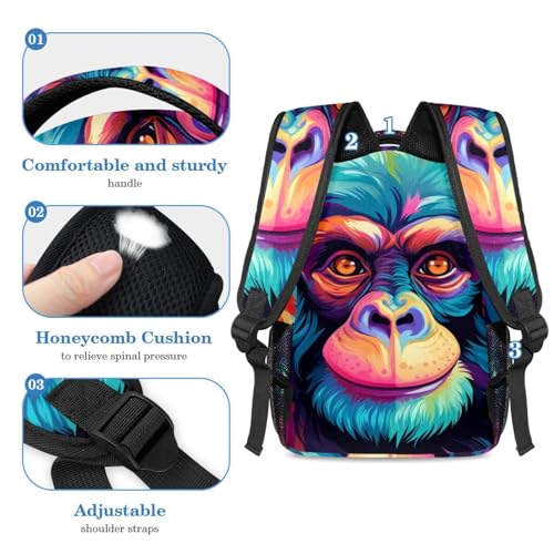 Sac à dos d'école multicolore avec trousse à crayons intégrée pour étudiants - 4
