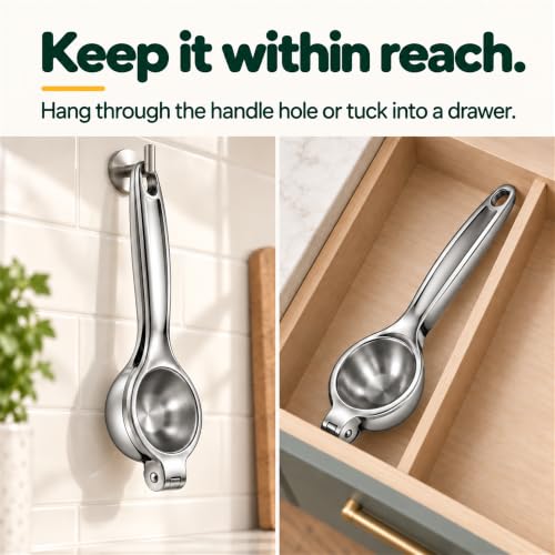 Lemon Squeezer, 304 Stainless Steel Manual Citrus Juicer - image 8