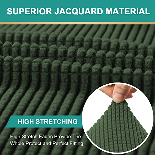 Mifxin Chaise Lounge Cover Stretch Elastic Chaise Chair Cover Sofa Slipcover With Double Arm For Living Room Bedroom Chaise Couch Furniture Protector Soft Jacquard Fabric (Army Green) #TOP3