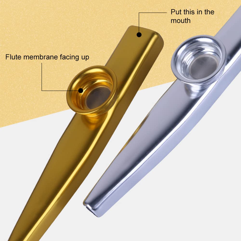 Set Di 14 Kazoo In Metallo Con 24 Diaframmi - 7 Colori Per Feste E Regali Musicali - Foto 12
