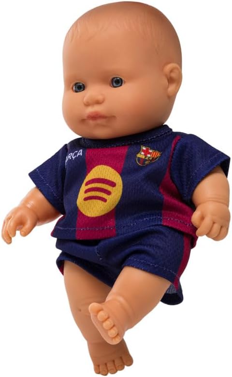 FC Barcelona Realistic Reborn Baby Dolls with Official Dress, Cute Scented Body with Vanilla Perfume, Articulated and Collectible Soccer Doll, 8 1/4 inches tall | FCB Official License (Asian Girl)