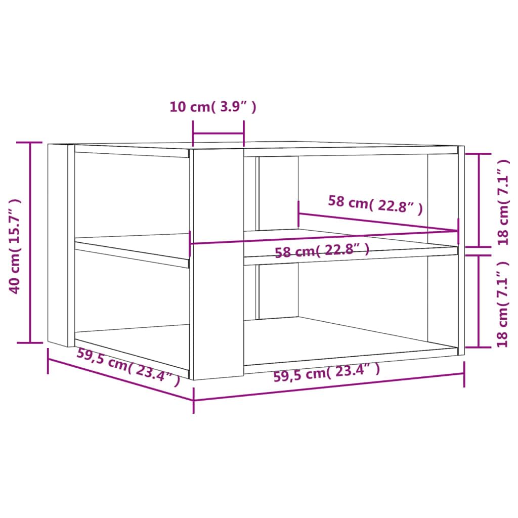 Homgoday Tavolino da caffè in rovere marrone, 59,5 x 59,5 x 40 cm, in legno ingegnerizzato, tavolino da tè per soggiorno, sala d'accoglienza degli ospiti, camera da letto e ufficio
