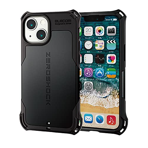 �G���R�� iPhone 13 mini/�n�C�u���b�h�P�[�X/ZEROSHOCK/MAGKEEP/�u���b�N