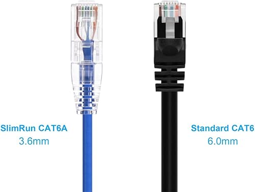 Miniatura 2 de Monoprice Cable de conexión de nivel de componente azul Cat6 de 7 pies UTP 28AWG 550MHz de cobre puro sin enganches RJ45 SlimRun Series Cable
