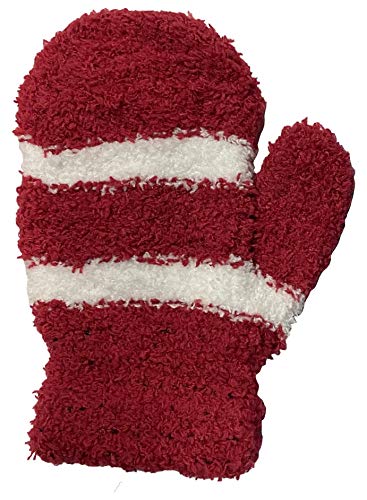 Yacht & Smith 60 Pack of Kids Fuzzy Mittens Warm Soft Mitten Toddlers Children Bulk AGE 3-8 (Stripe (Assorted)4