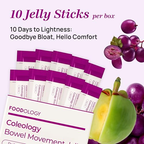 Image of FOODOLOGY Coleology Bowel Movement Jelly, Grape & Prune, 30 Sticks Prebiotic Fiber Supplement for Gut Health & Immune Support, Constipation & Bloating Relief, Korean Wellness