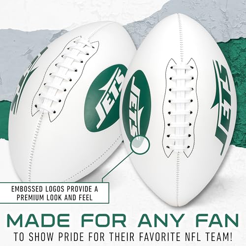Image of Franklin Sports NFL Autograph Football - Official Size White Panel Souvenir Football for Autographs + Signatures - NFL Team Fan Shop Memorabilia