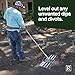 Rocklin™ Lawn Leveling Rake | Levelawn Tool | Level Soil or Dirt Ground Surfaces Easily | 30” x 10” Ground Plate | 78” Extra Long Handle | Stainless Steel