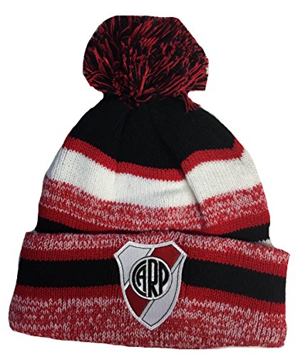 SOCCER River Plate Beanie POM POM HAT RED Black White