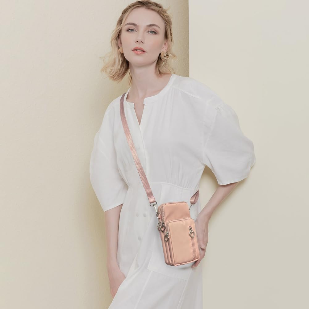 JANKS Piccole Borse Crossbody Per le Donne Mini Borse Del Telefono Cellulare con Crossbody Strap Phone Portafoglio Borsa a Tracolla Nylon Arm Bag