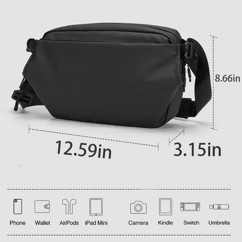 Sling Bag for Men Women,Crossbody Waist Bag Pack,Chest Bag for Travel Walking Running Hiking Cycling - Image 5