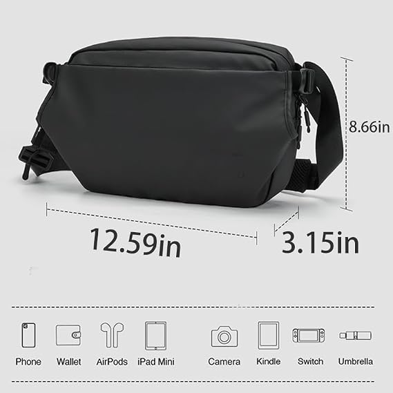 Sling Bag for Men Women,Crossbody Waist Bag Pack,Chest Bag for Travel Walking Running Hiking Cycling