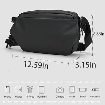 Sling Bag for Men Women,Crossbody Waist Bag Pack,Chest Bag for Travel Walking Running Hiking Cycling