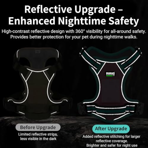 Image of Buraq Pets Premium Dog Harness with Leash | Reflective | No Pull Adjustable