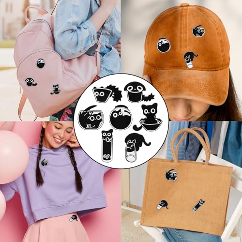 7 Pcs Enamel Pin Funny Reading Animal Brooch Alloy Cute Cartoon Lapel Pins Cat Clip Decoration Badges for Backpacks Clothes Jackets Bags Hat4