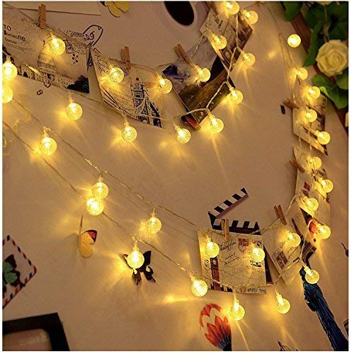 Image of Xenith 14 LED Crystal Bubble Ball Fairy String Lights for Diwali Christmas Xmas Tree New Year Party Birthday Wedding Garden Indoor Outdoor Decoration Light (Warm White, 3.5 Meter)