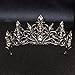 Black White Gothic Crystal Crown for Women, High-Contrast Baroque Rhinestone Tiara, Alternative Fashion Headpiece for Adult Cosplay, Prom Party, Evening Events & Creative Photoshoots
