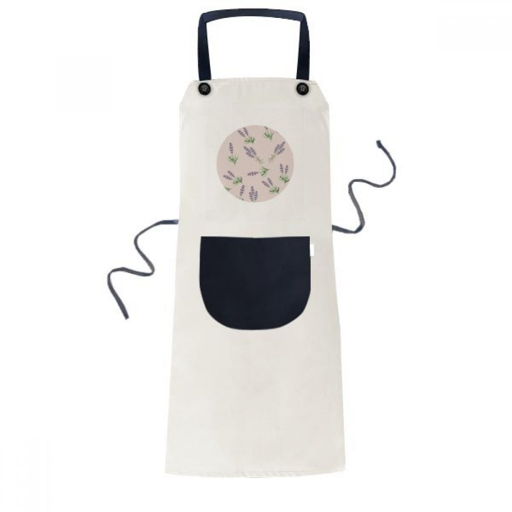 Tablier de cuisine lavande bleu à poche imprimé floral 70x67cm